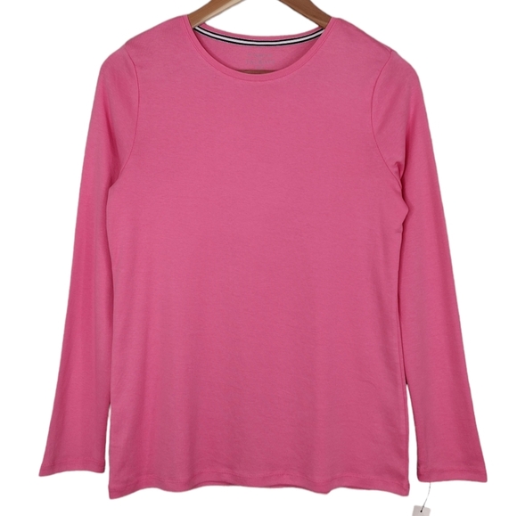 NWT Talbots Petite Women's Cotton Pink Summer Pullover Long Sleeve Tee Size Mp - Picture 1 of 13